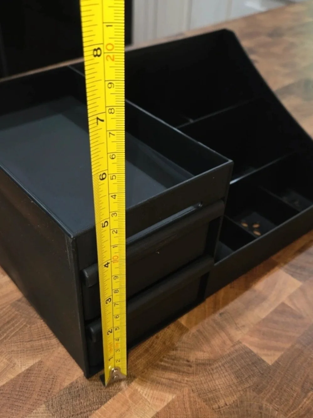Black Jewelry and Accessory Organizer with Divided Compartments